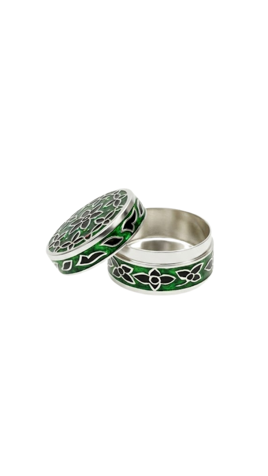 Green Enamel 925 Silver Box