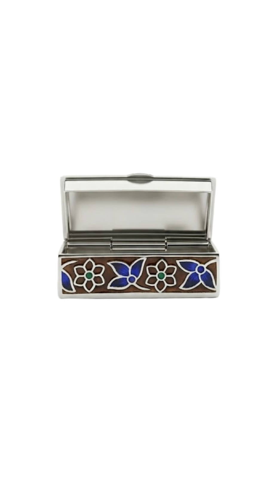 Elephant Enamel Rectangle Box 925 Silver