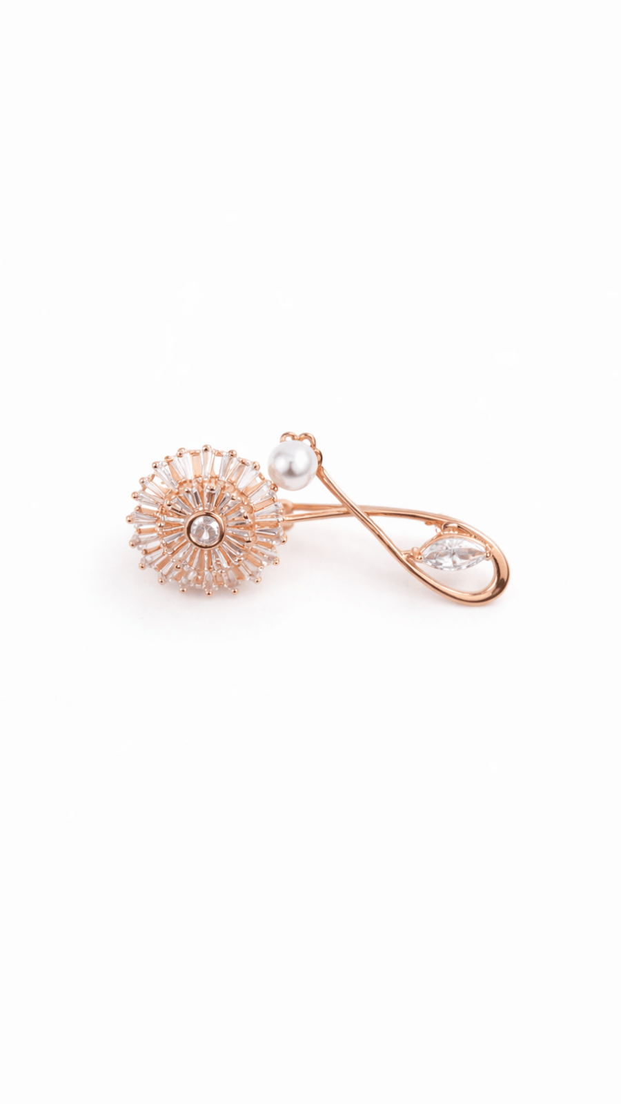 Rose Gold Dandelion & Pearl Fusion Brooch