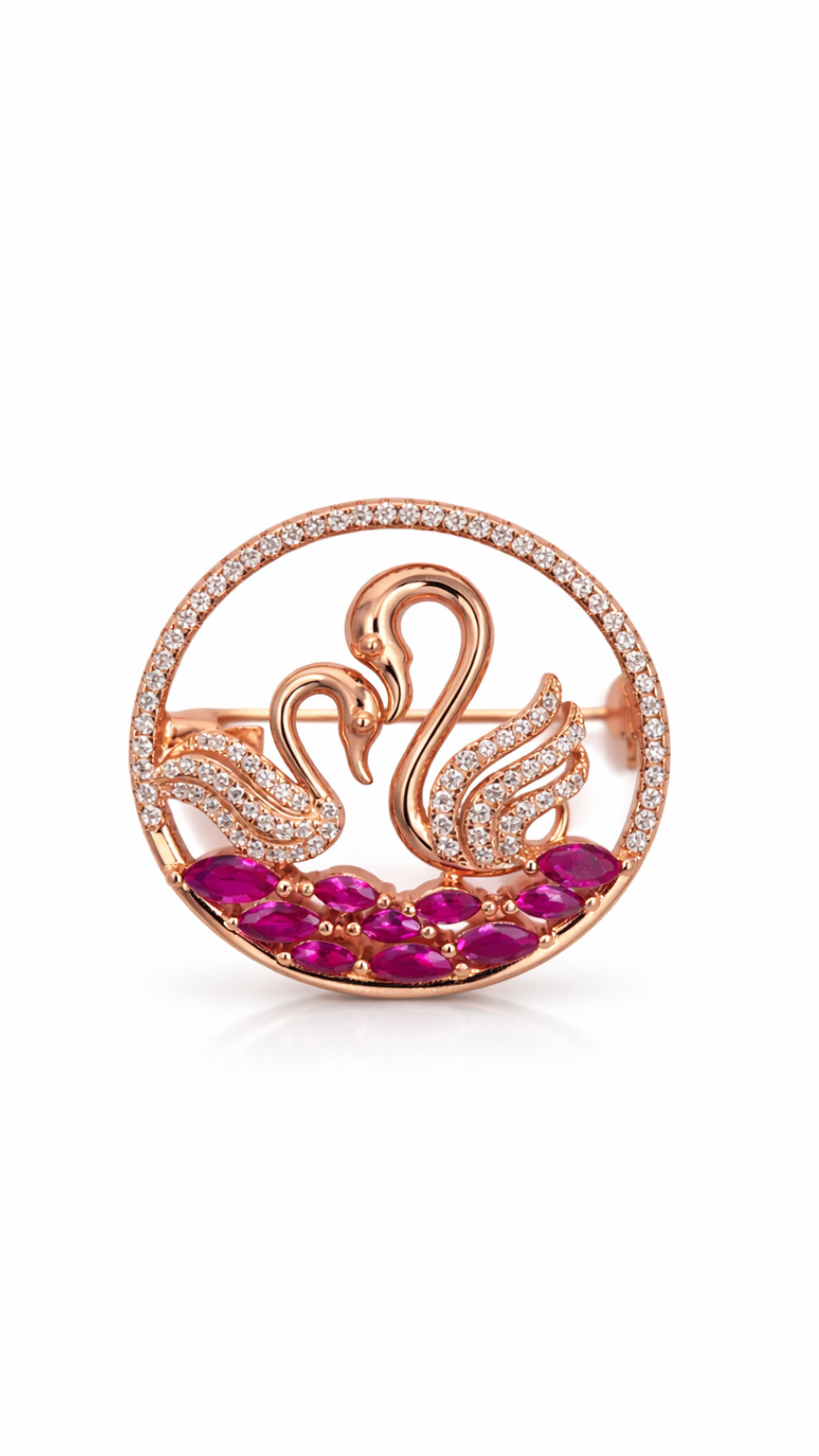 Eternal Swan Silver Brooch