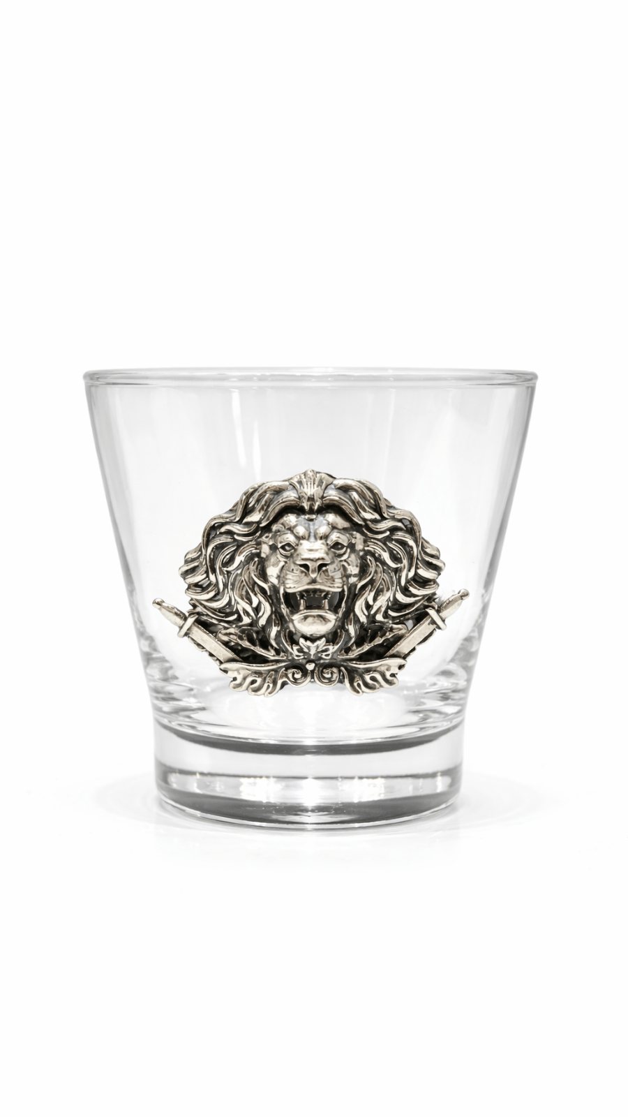 AJB Silver Arte Roaring Lion Crest Silver Glassware