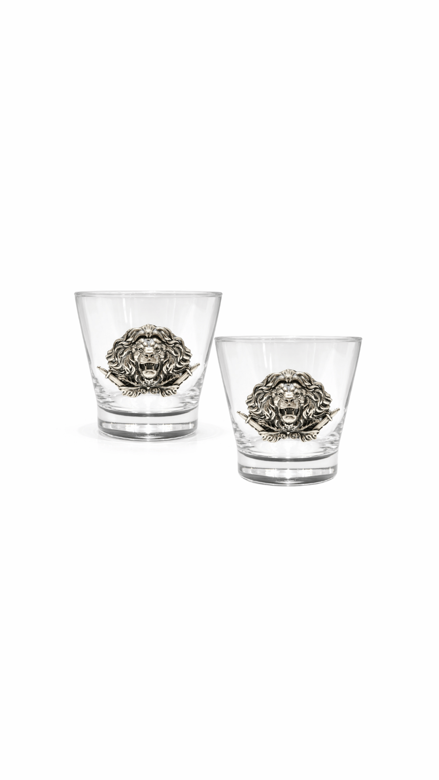 AJB Silver Arte Roaring Lion Crest Silver Glassware