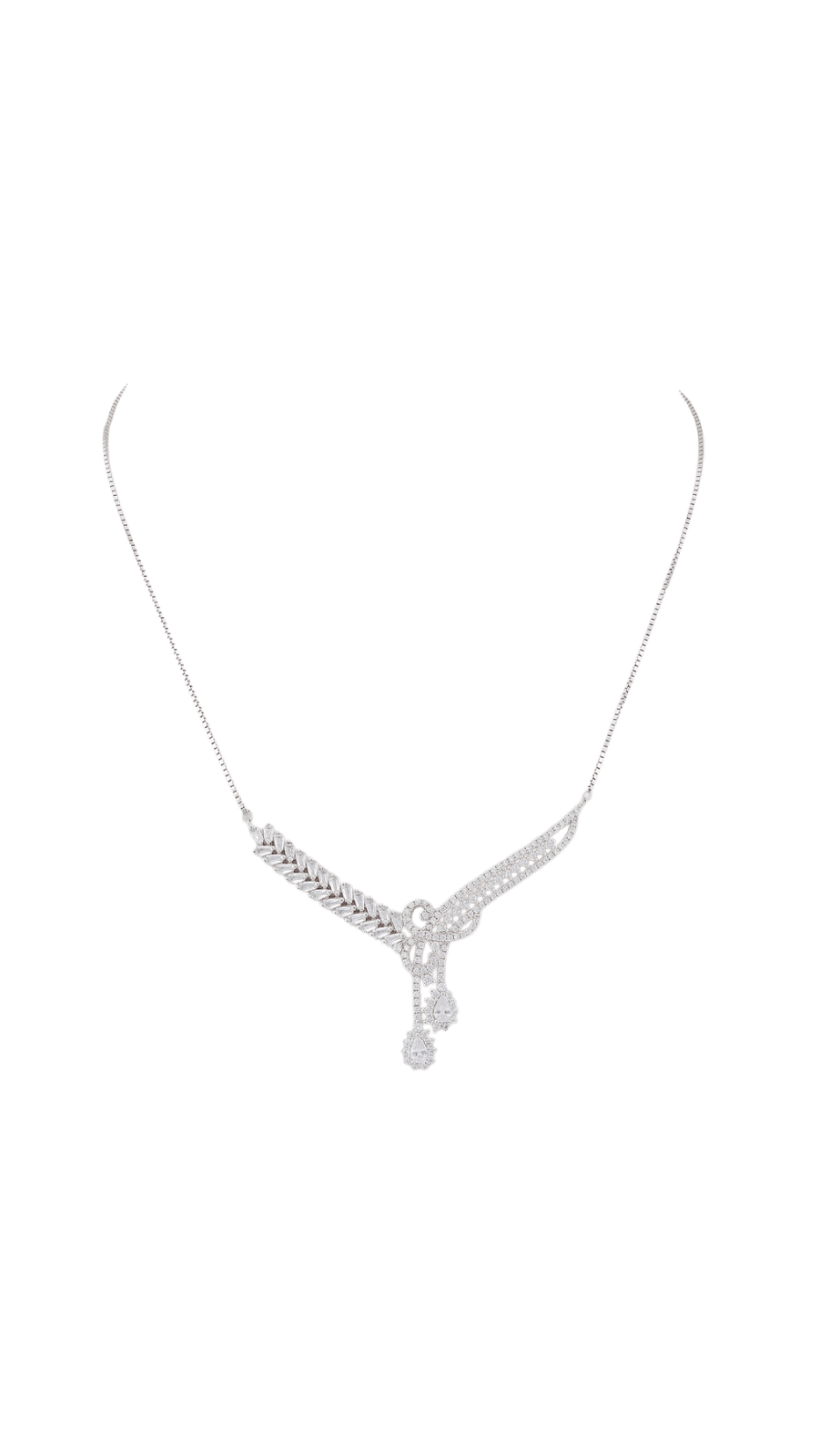Celeste Drop Silver Necklace