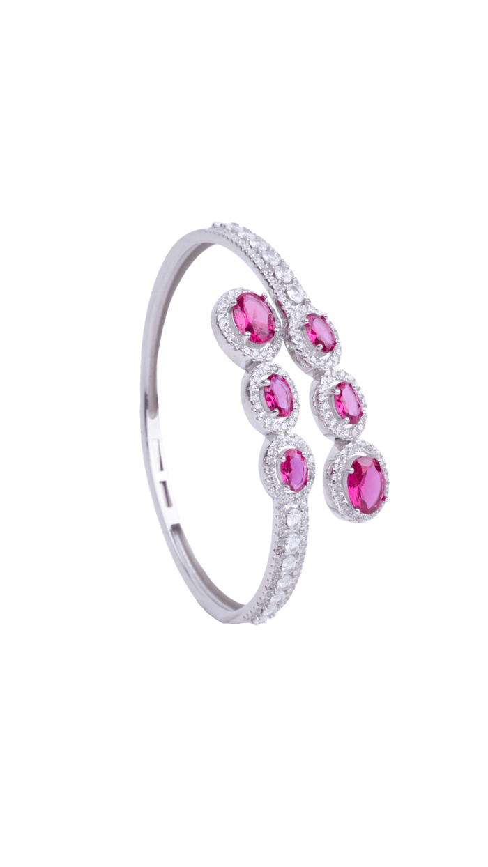 Luxury Pink Oval Statement Bracelet