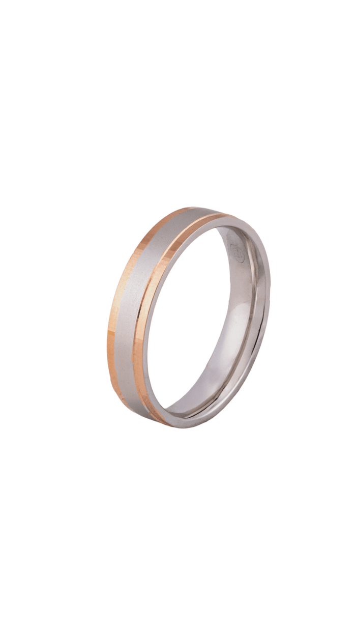 925 Ring Two-Tone Ribbed Band