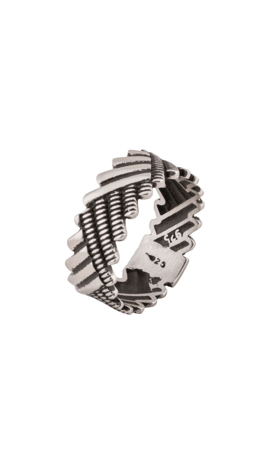 AJB Silver Arte Oxidised 925 Silver Band