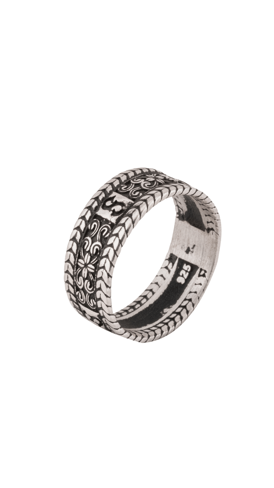 AJB Silver Arte Heritage Floral 925 Silver Band