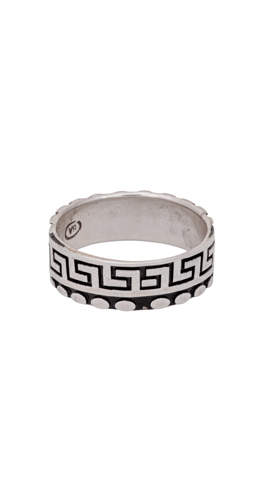 AJB Silver Arte Greek Pattern 925 Silver Band