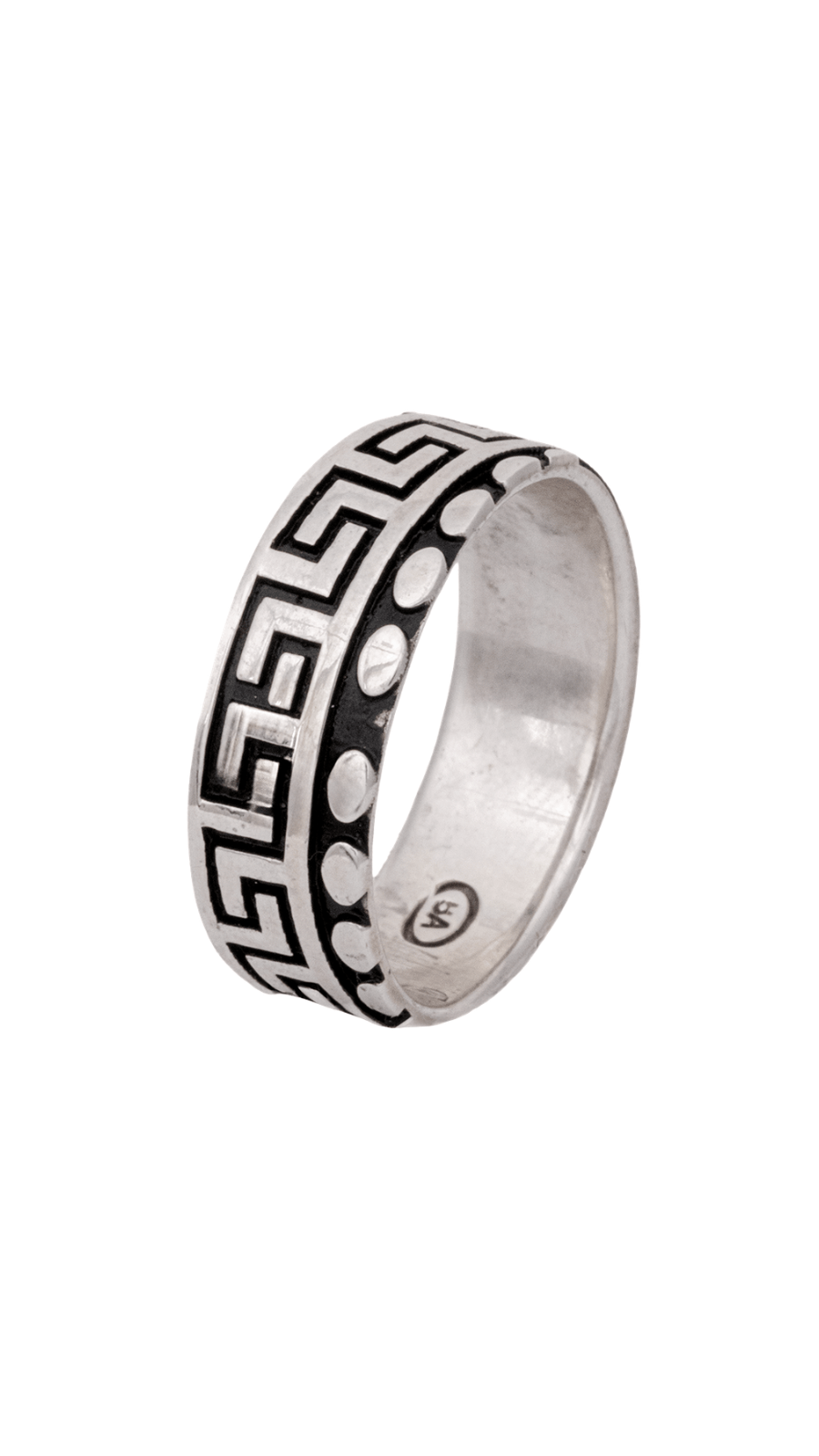AJB Silver Arte Greek Pattern 925 Silver Band