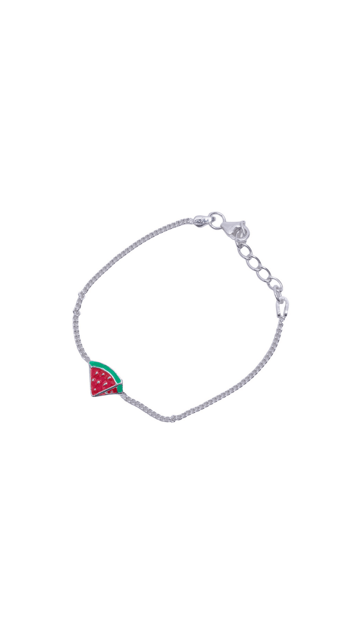 Watermelon Enamel Silver Kids Bracelet
