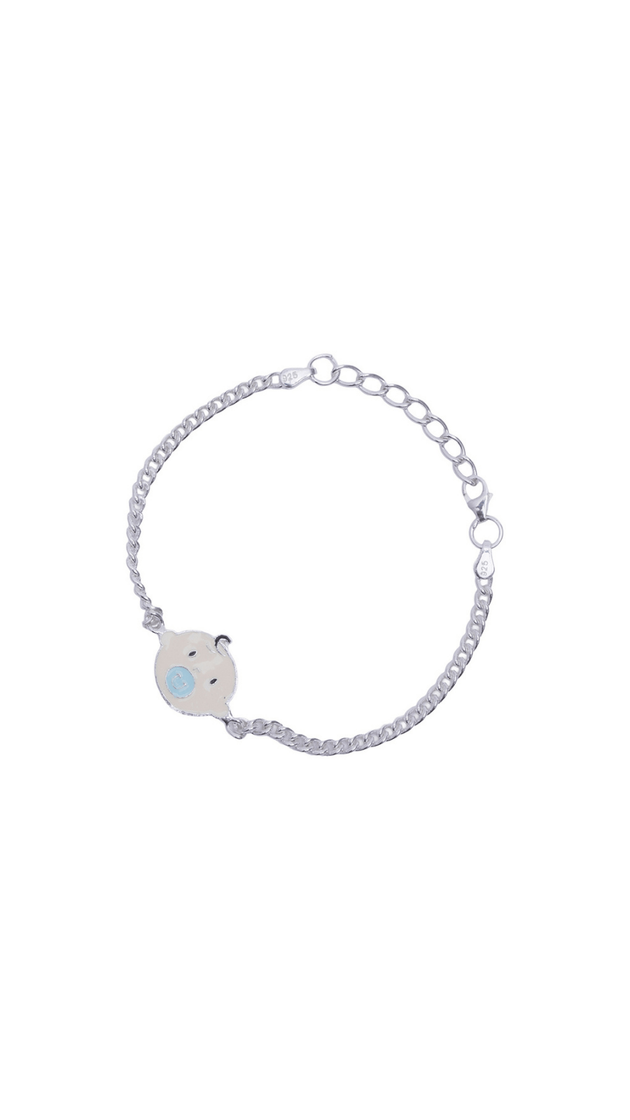 AJB Silver Arte New Born Face Motif in Silver Kids Bracelet
