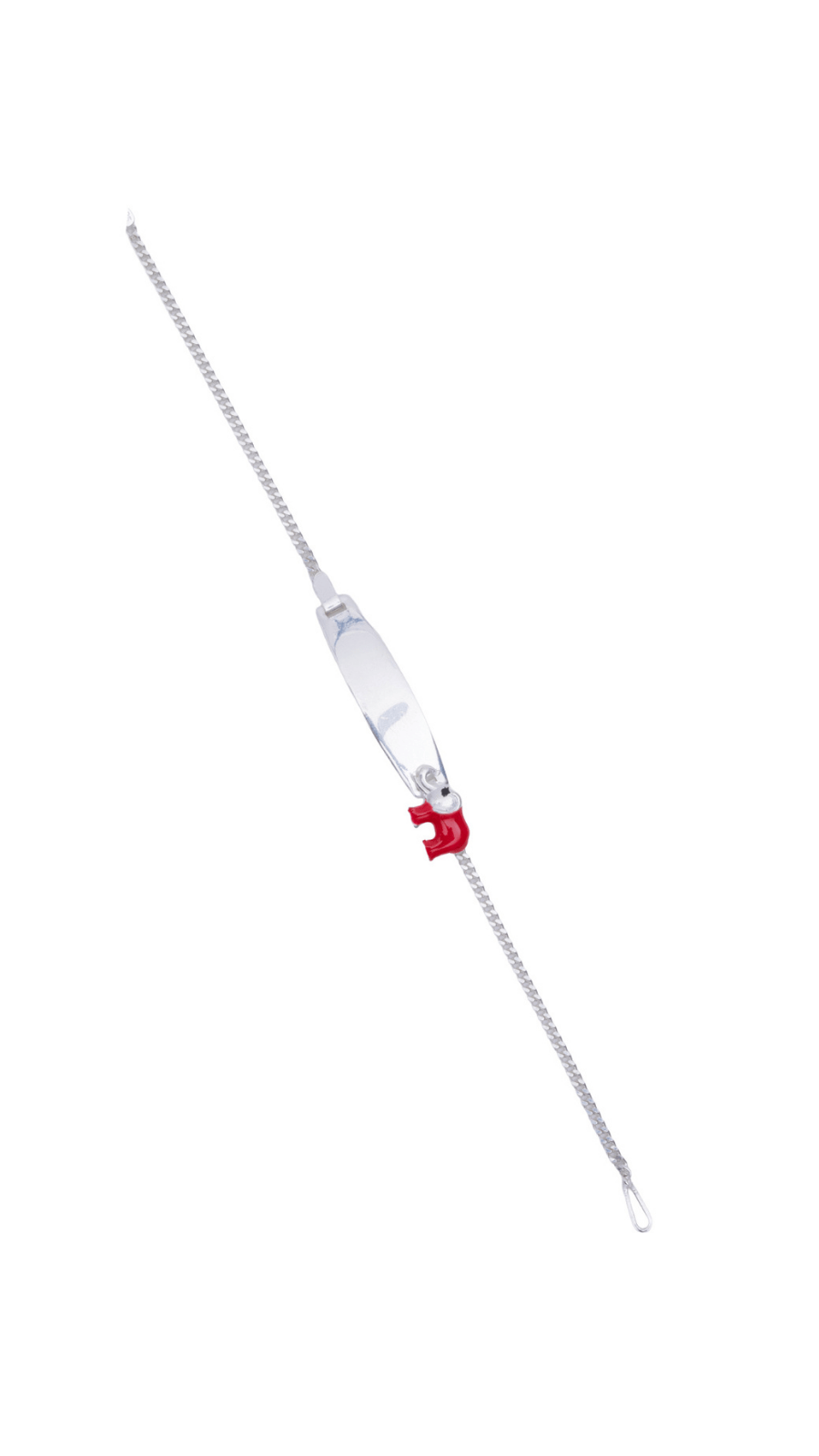 AJB Silver Arte Red Enamel Elephant Silver Baby Bracelet