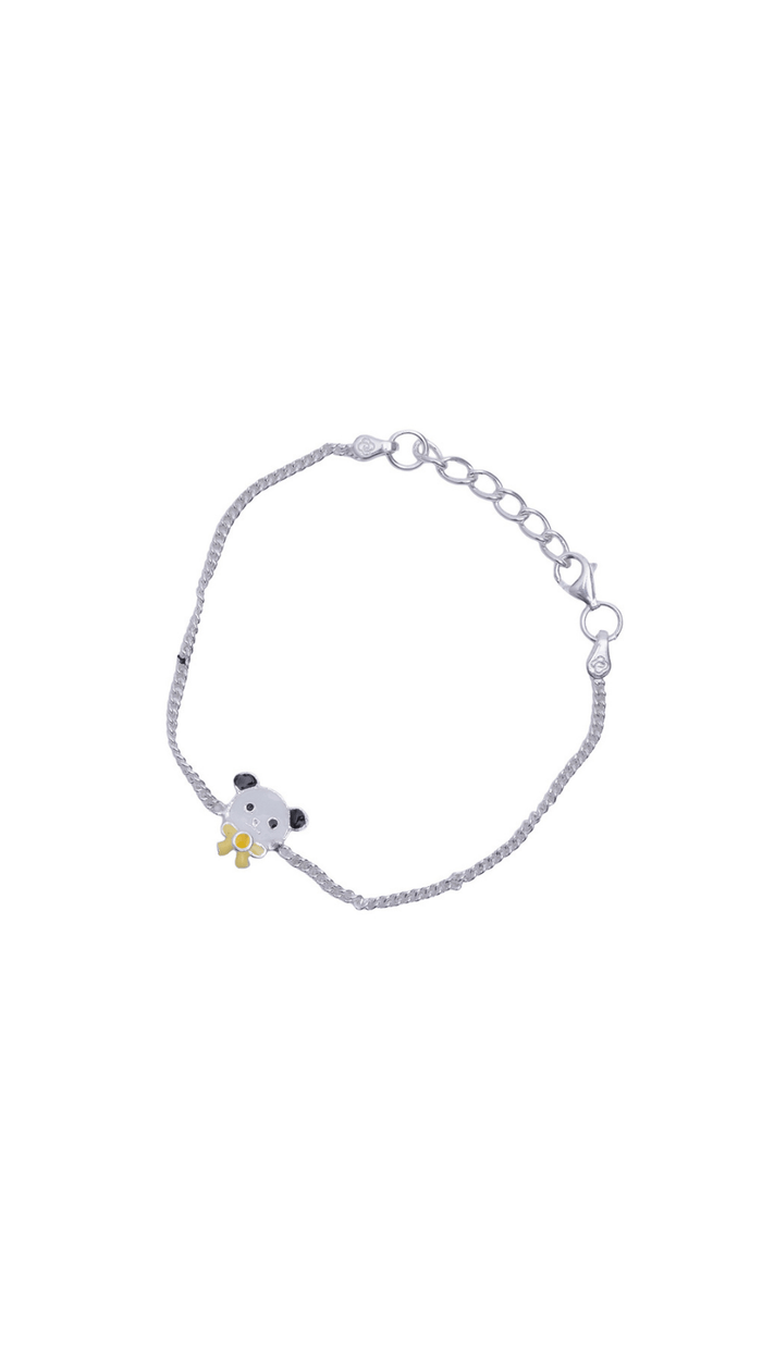 Panda Motif in Silver Kids Bracelet