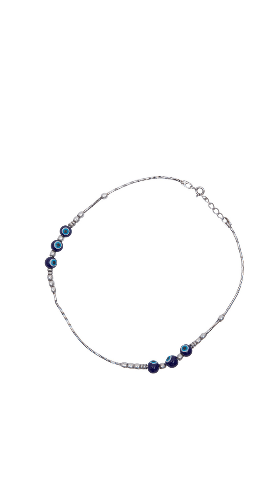 AJB Silver Arte Evil Eye Anklet