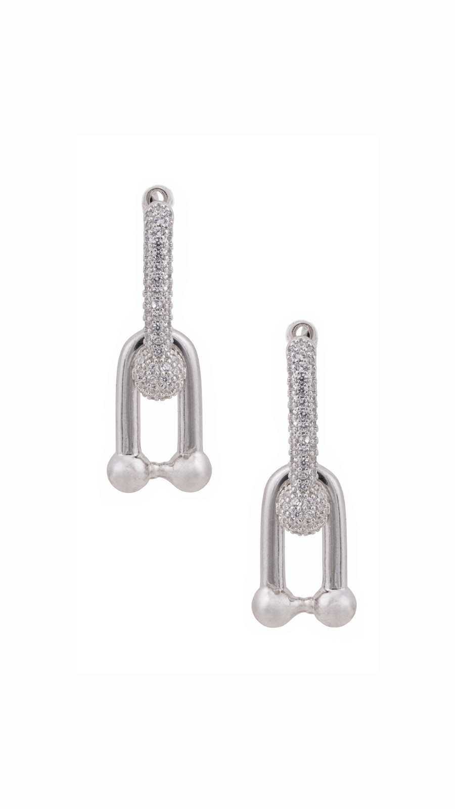 Sparkling Silver Drop Earrings