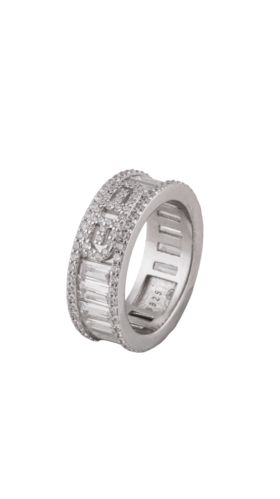 Elegant 925 Silver AD Band Ring