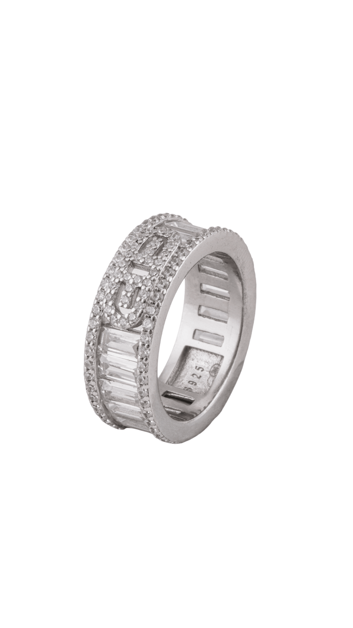 Elegant 925 Silver AD Band Ring