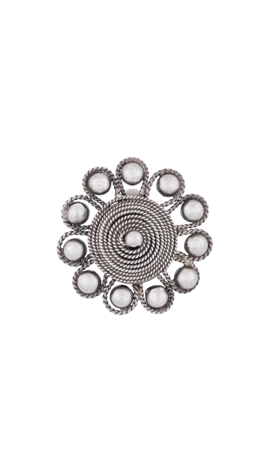 AJB Silver Arte Spiral Beaded Ring