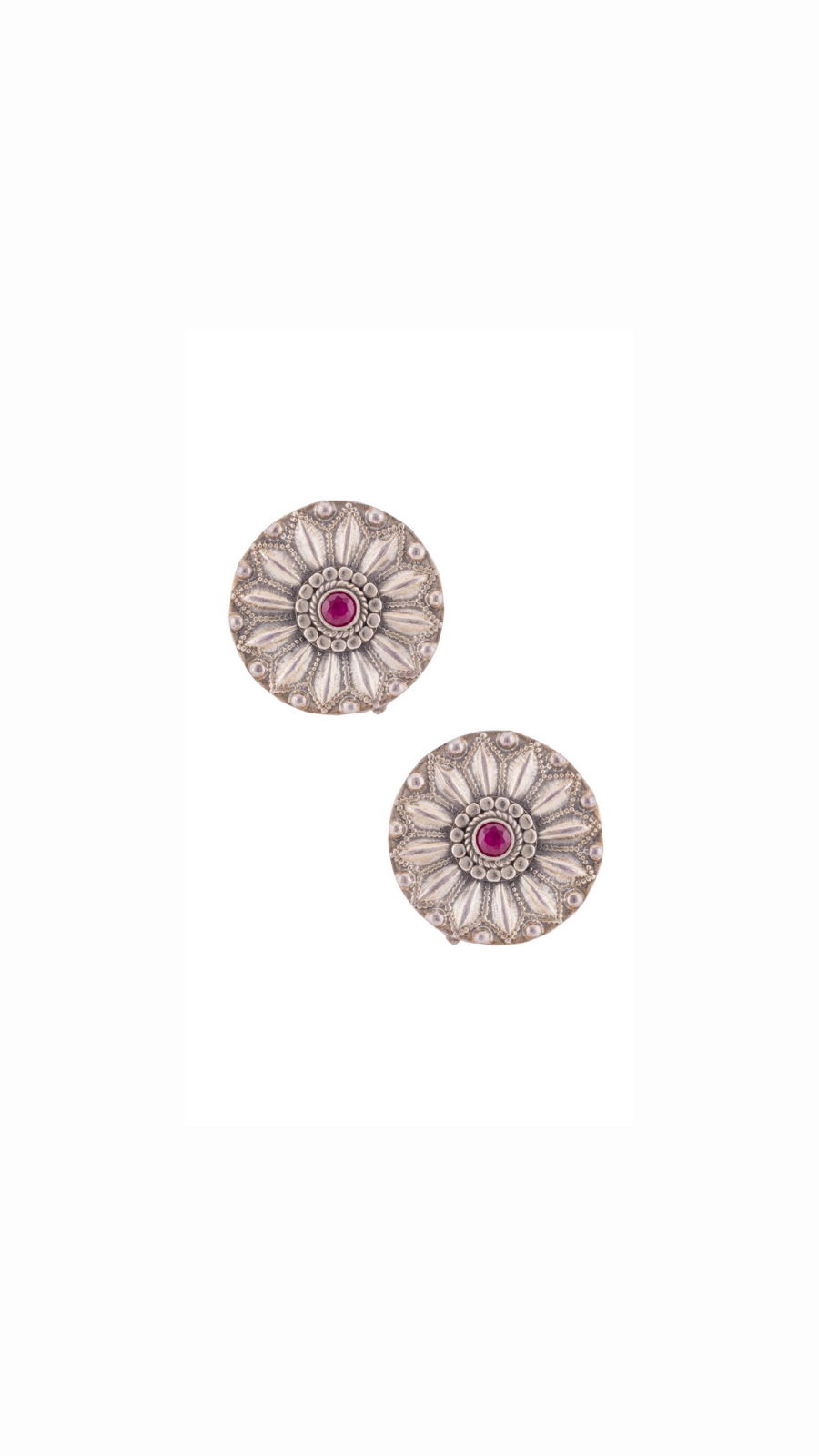 Mandala Silver Studs