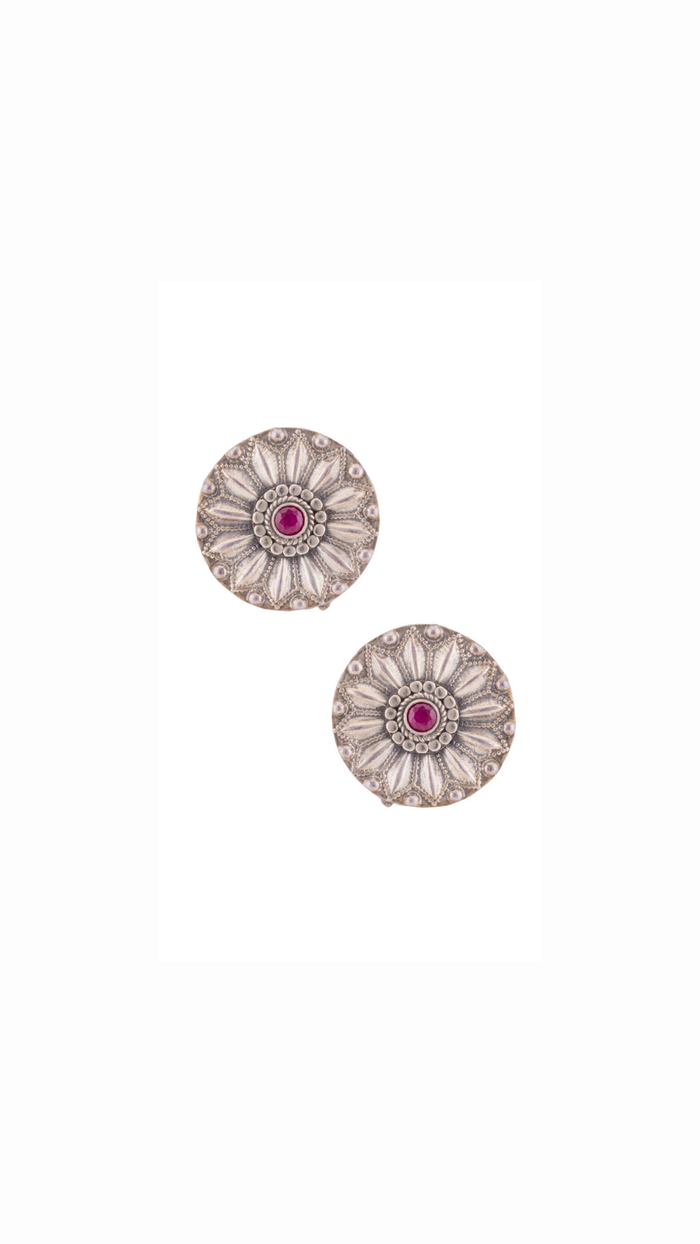 Mandala Silver Studs