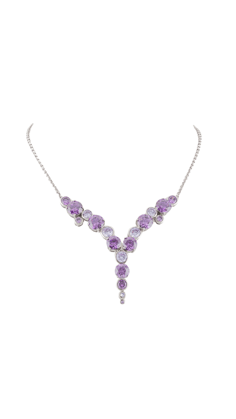 Purple V-Drop Minimalist Necklace