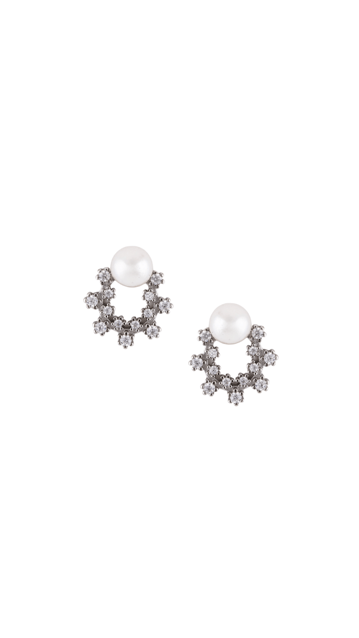 Celestial Pearl Silver Earrings