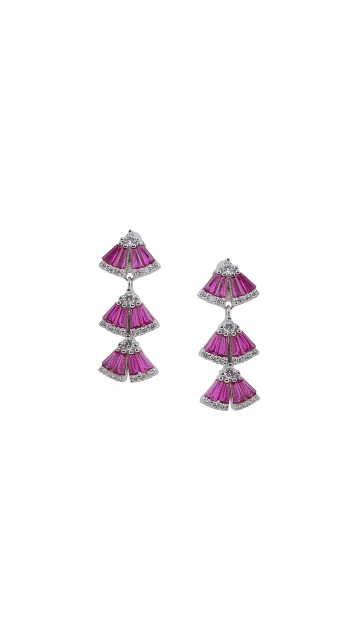 Pink Fan Earrings