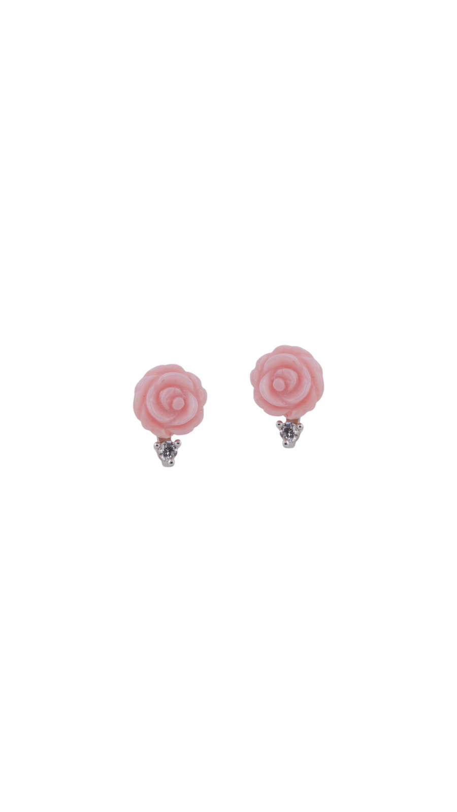 AJB Silver Arte Pink Rose Studs