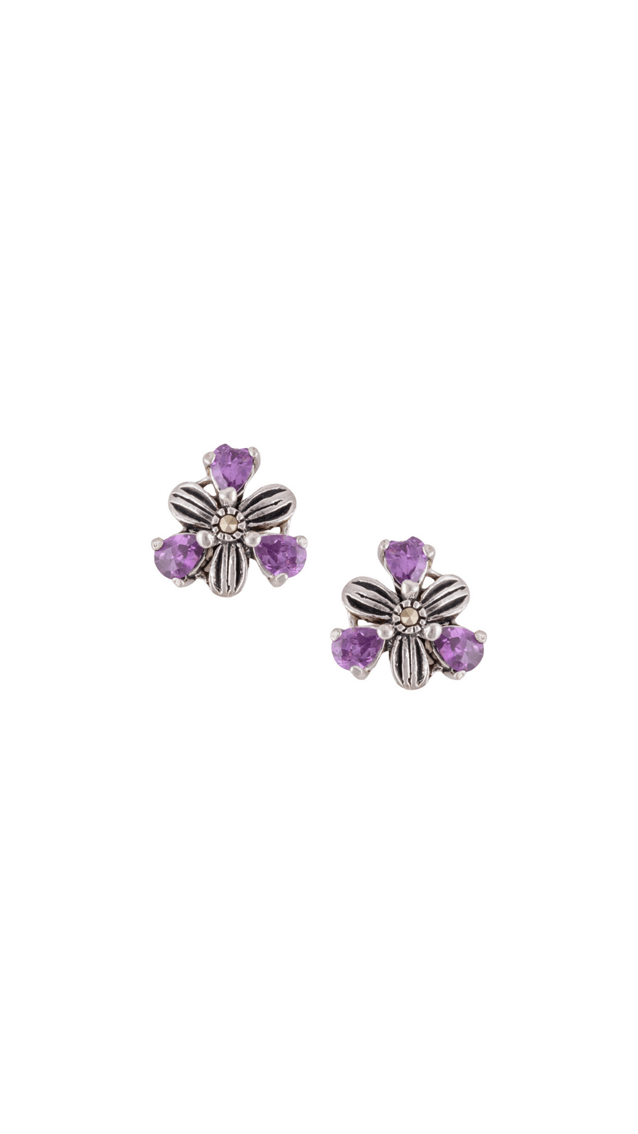 AJB Silver Arte Oxidized Amethyst Blooms