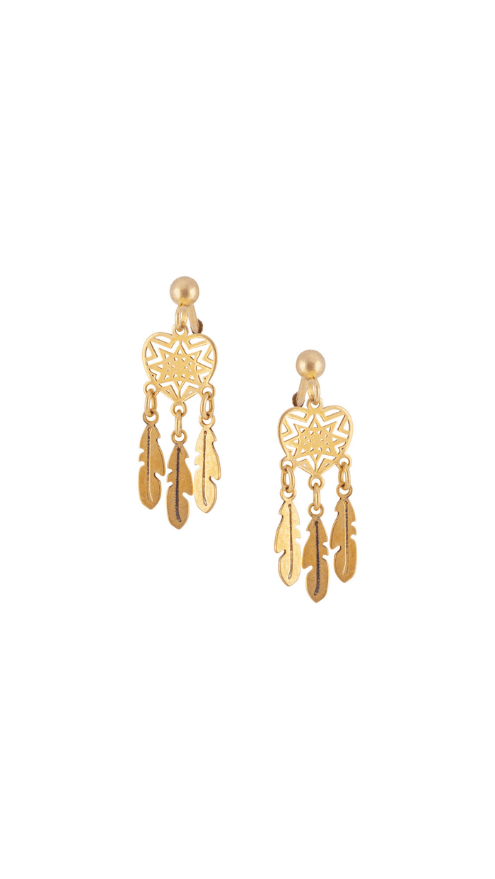 Golden Boho Dreamcatchers Earrings