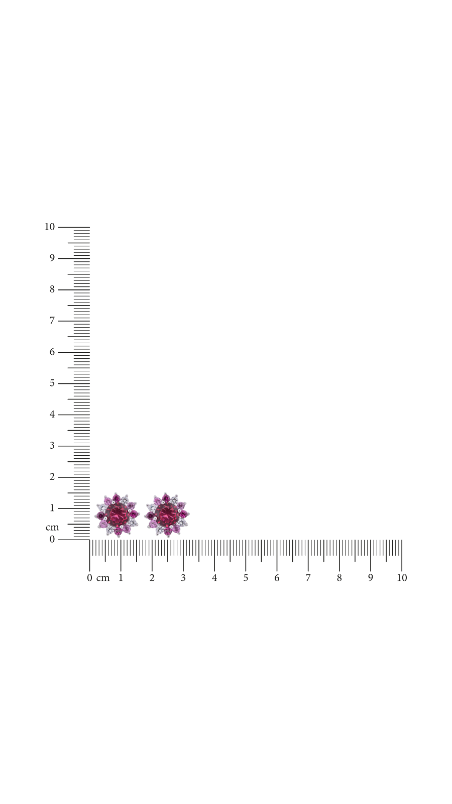 AJB Silver Arte Pink Floral Studs