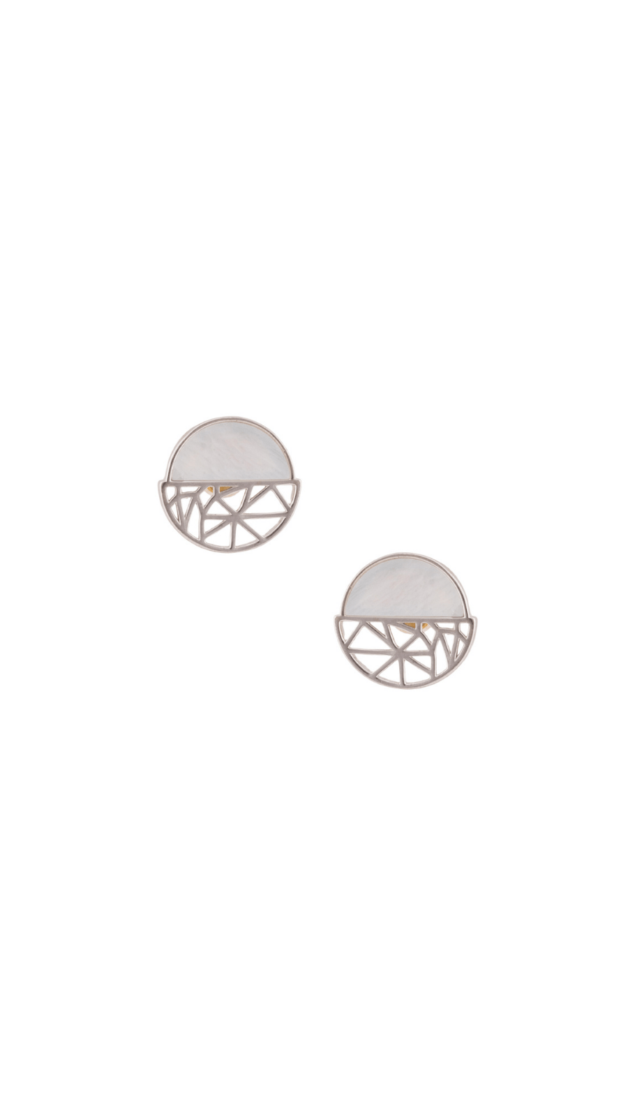 AJB Silver Arte Geometric Shell Studs