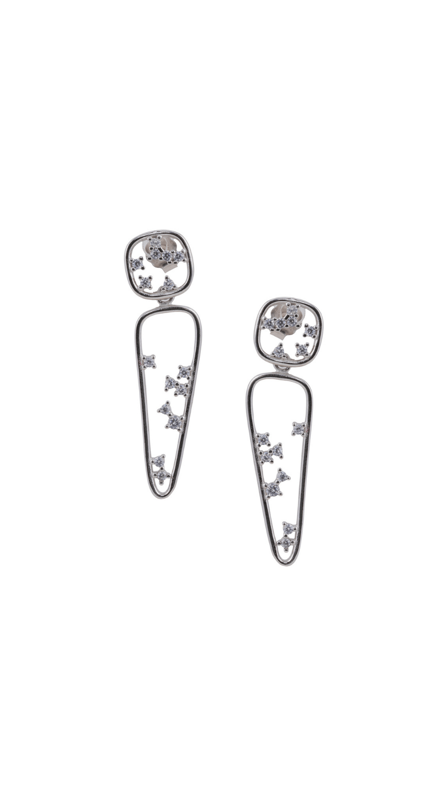 AJB Silver Arte Starry Geatric Drop Earrings