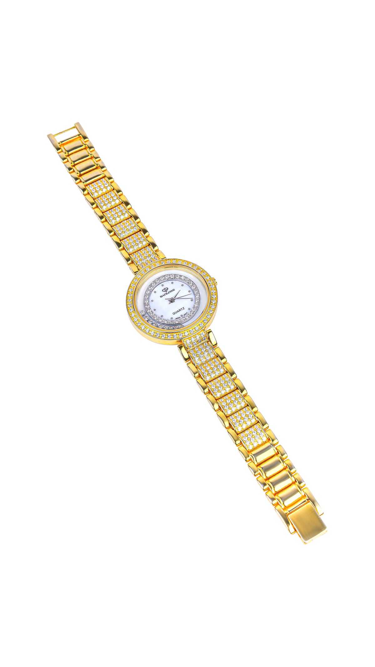 925 Silver Gold-Plated Stone Studded Watch