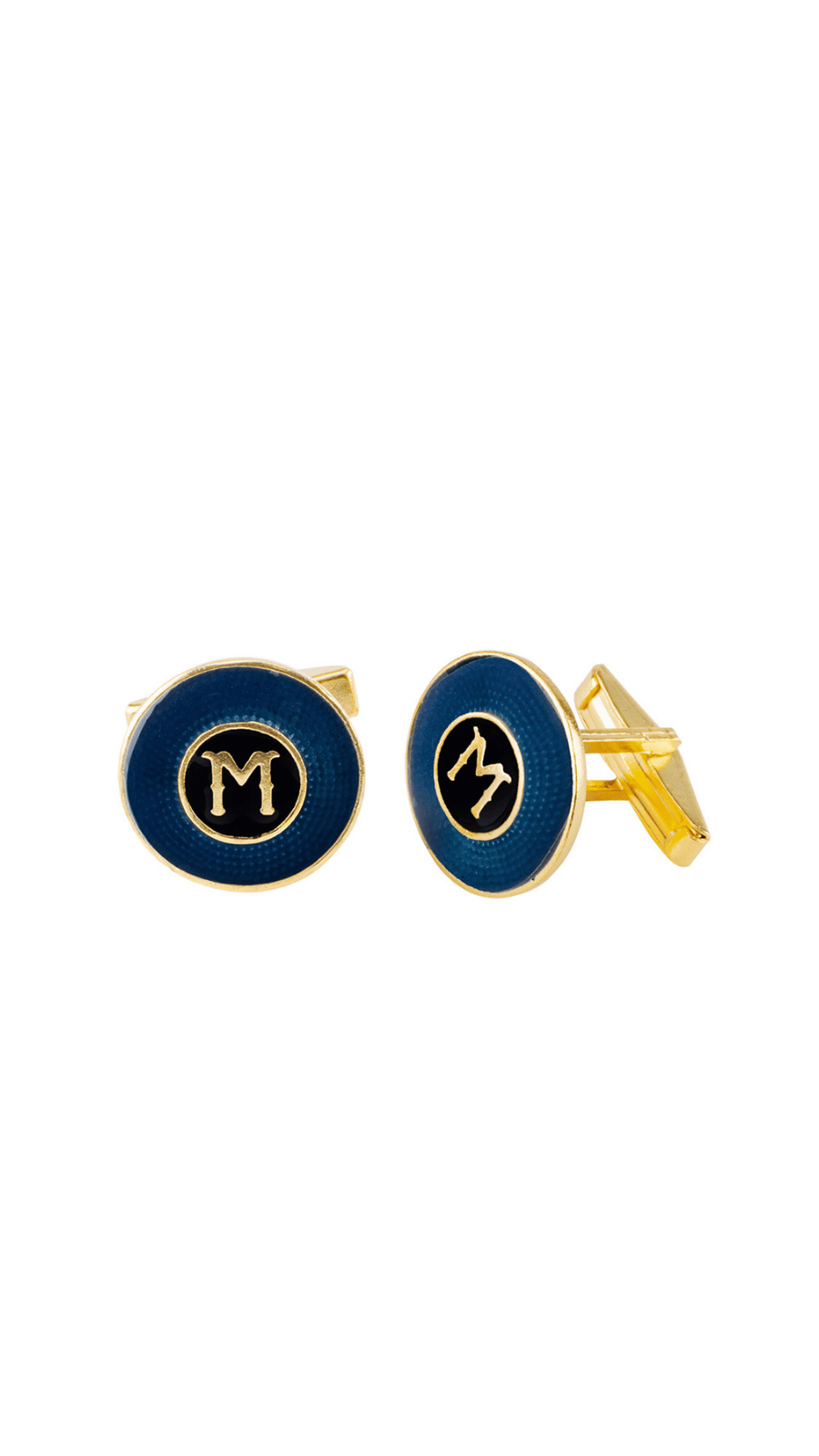 925 Silver M Initial Cufflinks