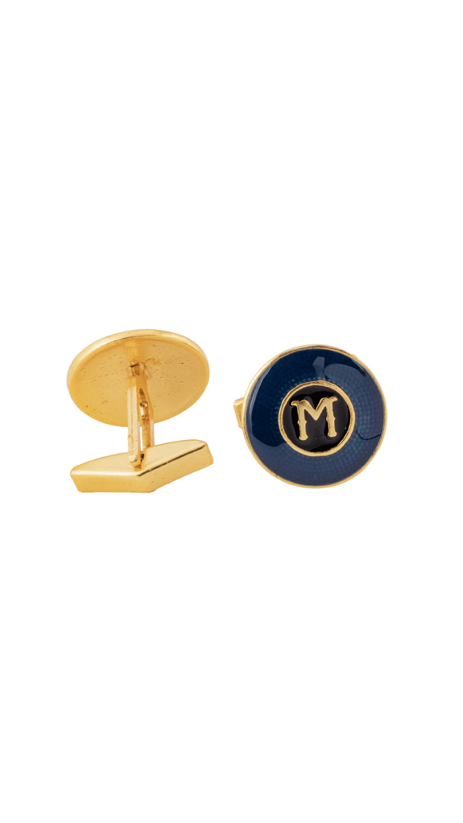 925 Silver M Initial Cufflinks