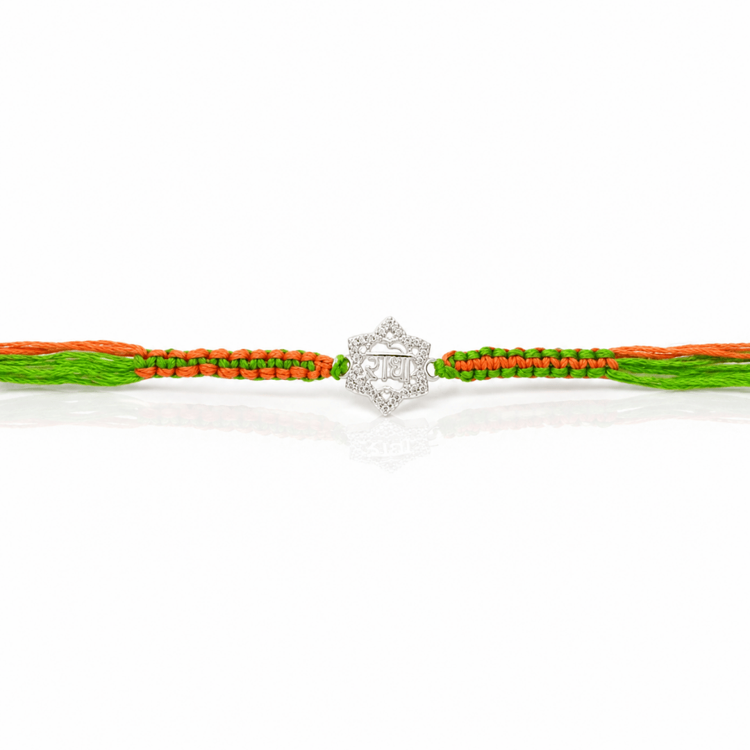 Radhe Krishna 925 silver rakhi for brother in Lucknow
