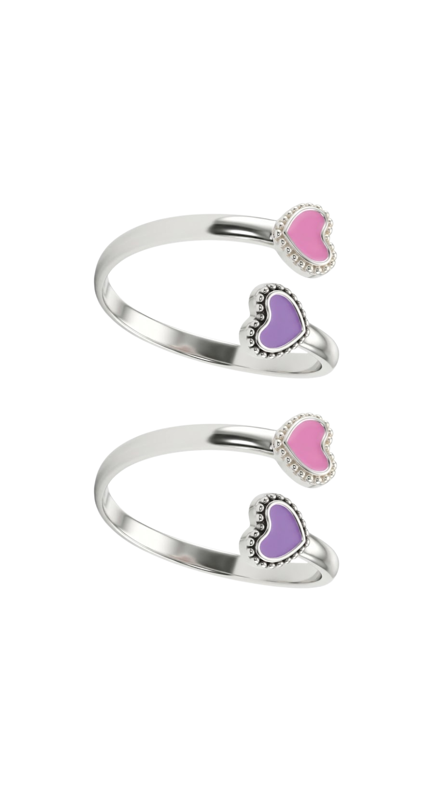 Duo-Tone Heart Enamel Toe Ring