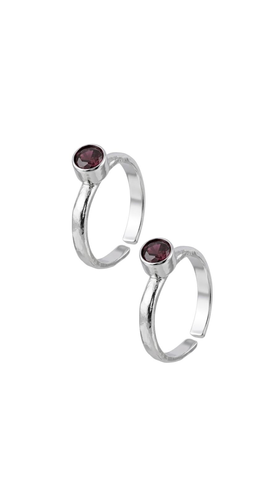 AJB Silver Arte Pink Semi Precious Stone Toe Ring