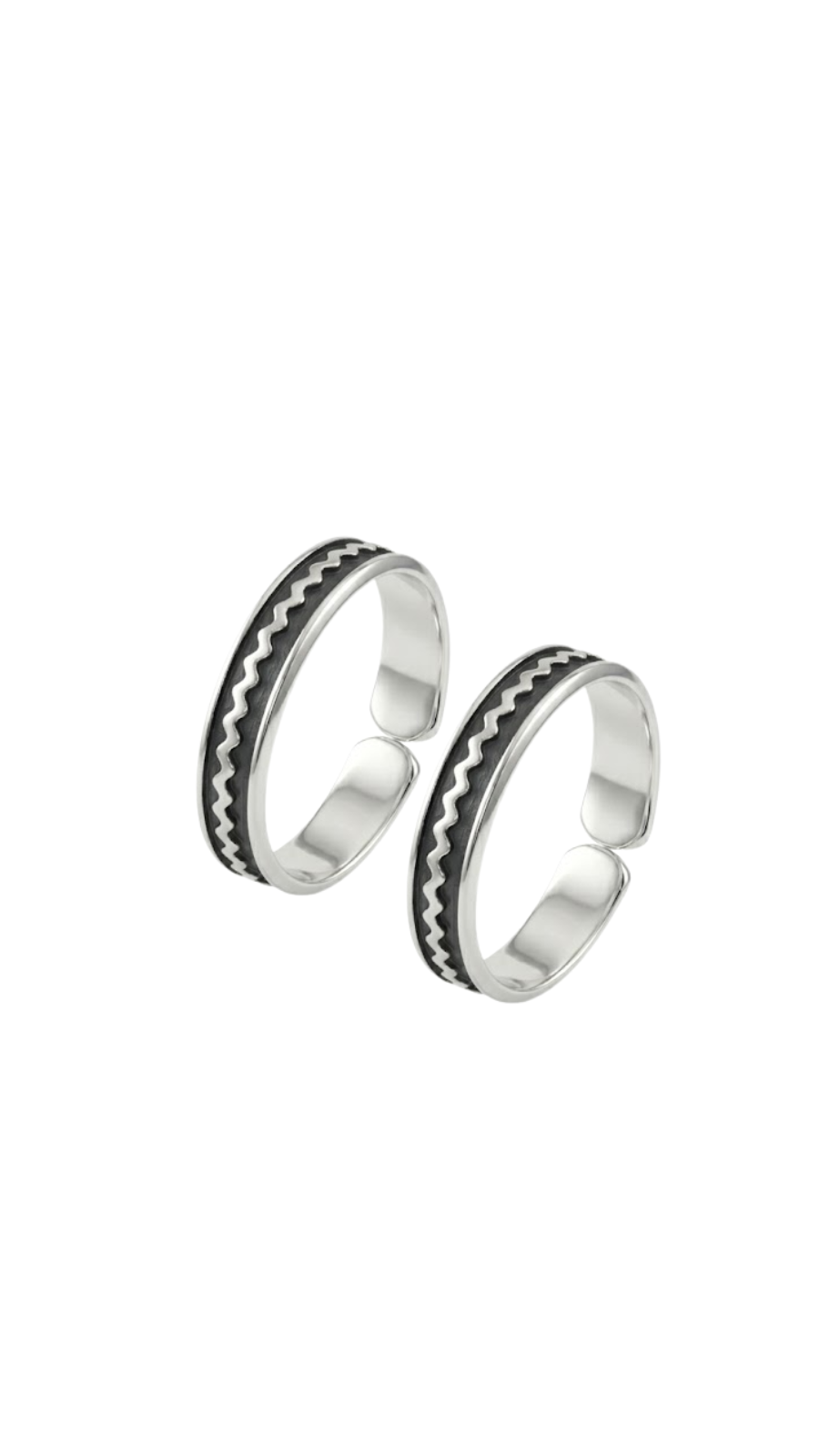AJB Silver Arte Zig-Zag Textured Band Toe Ring