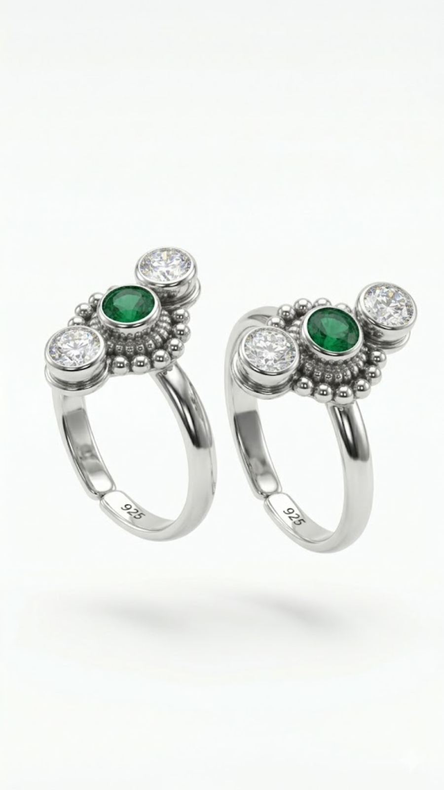 Stone Cluster Toe Ring