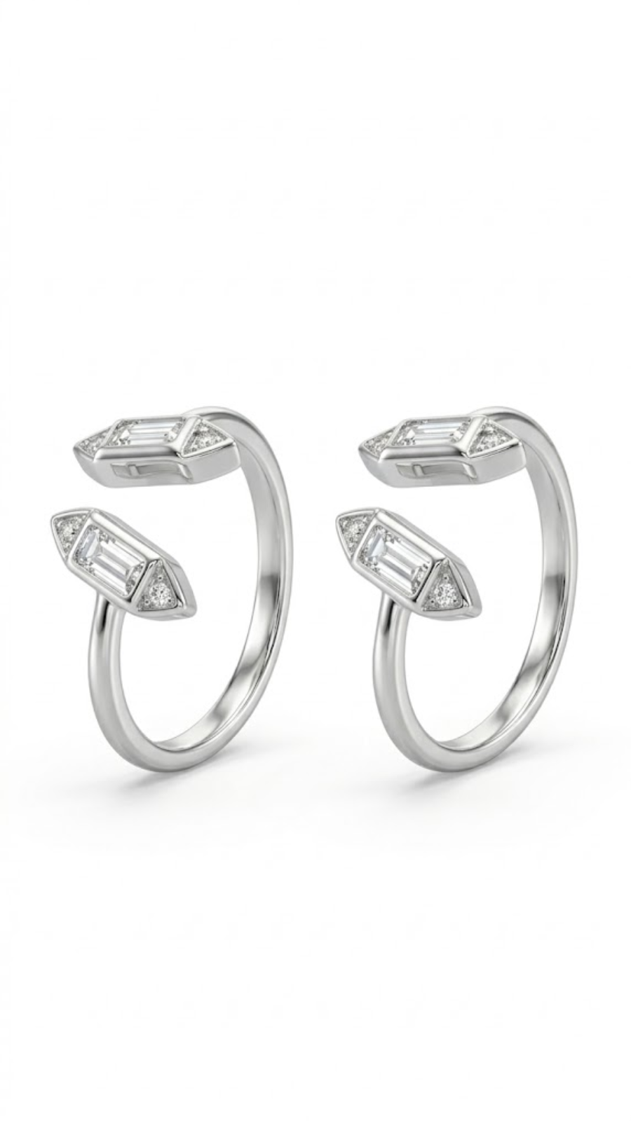 Geometric Baguette Stone Toe Ring