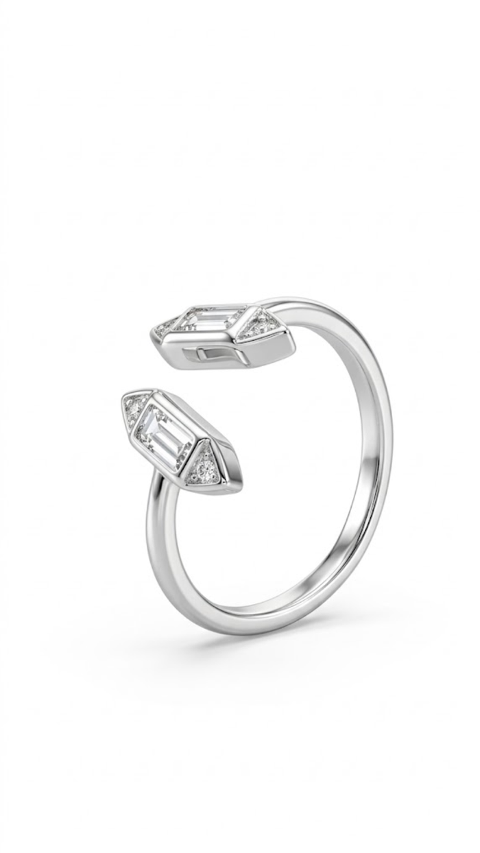 Geometric Baguette Stone Toe Ring