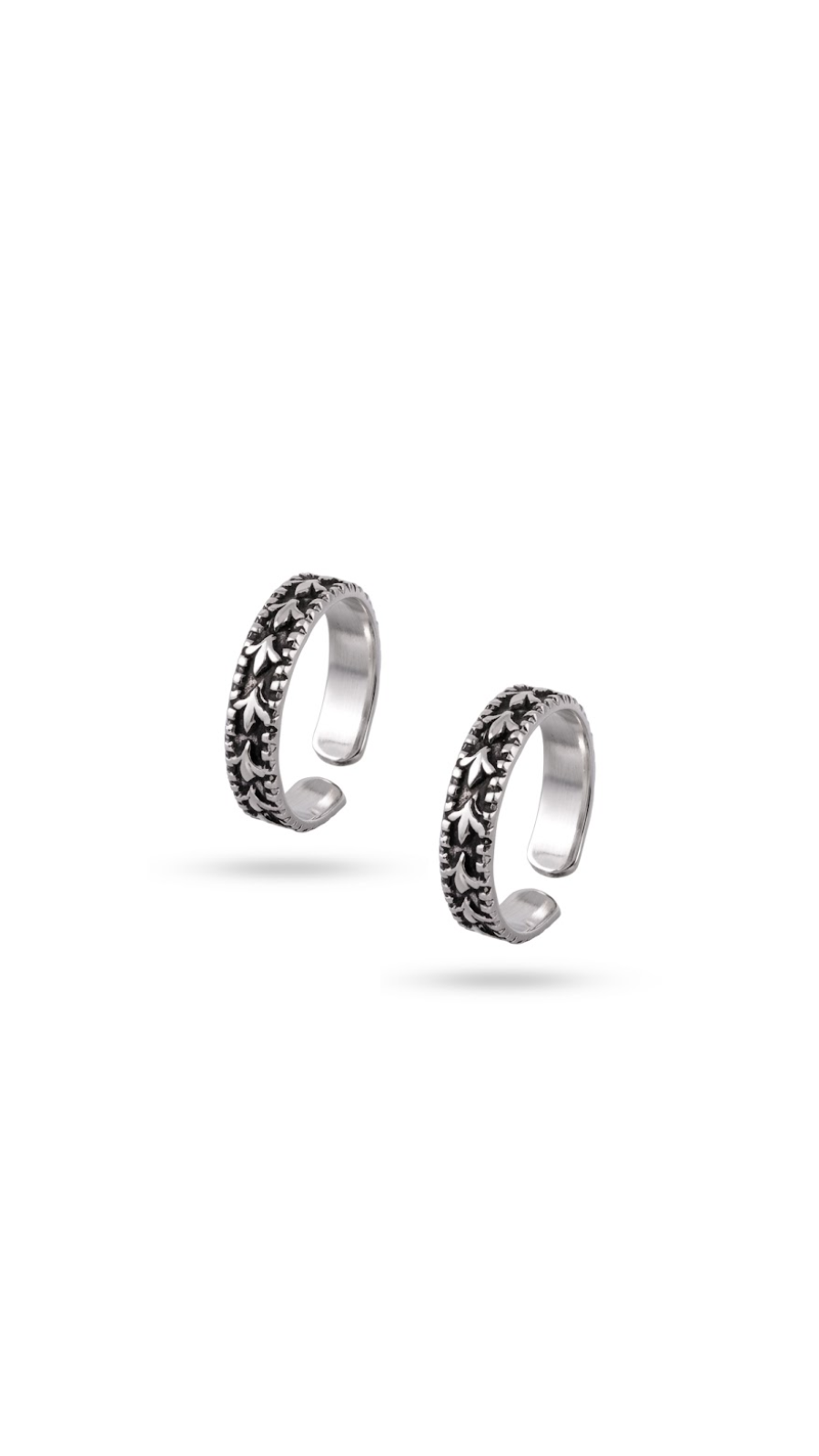 Floral Vine Oxidized Toe Ring