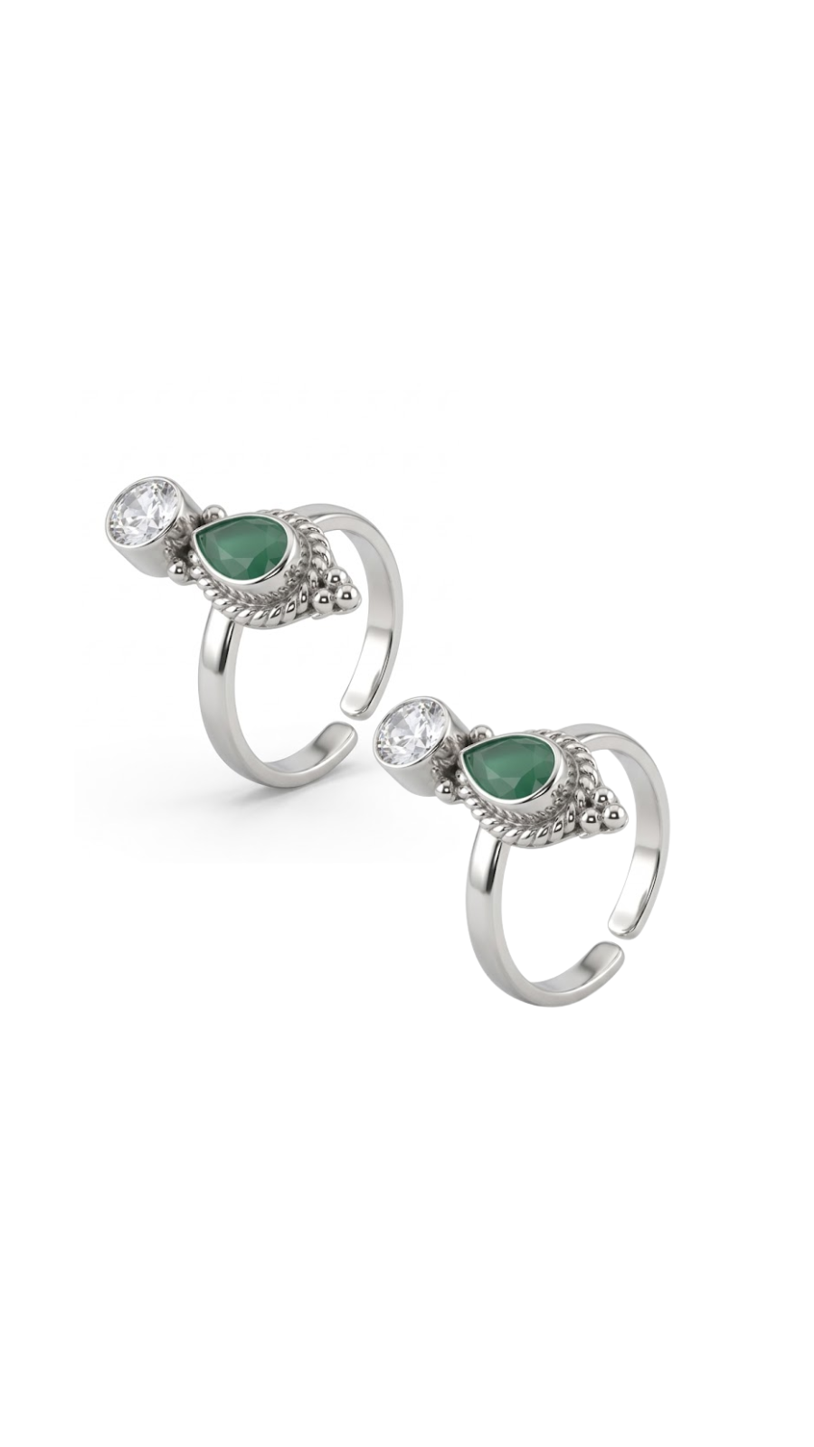 Tear-Drop Stone Toe Ring