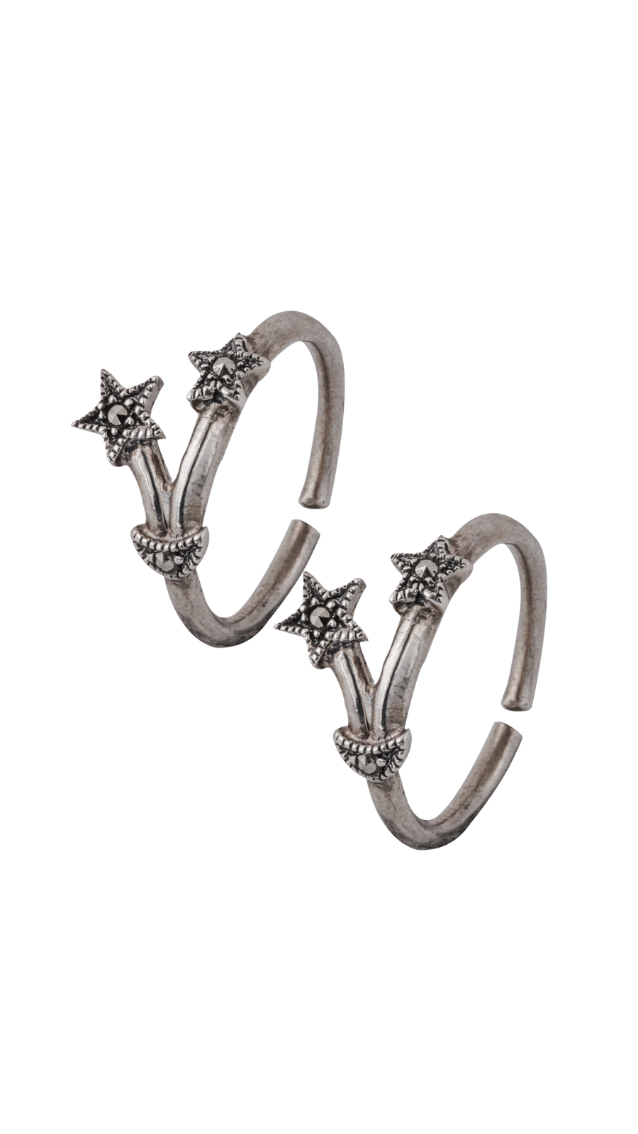Double Star Marcasite Toe Ring