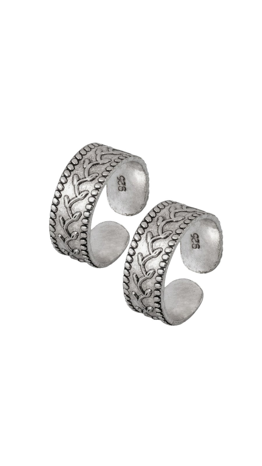 AJB Silver Arte Floral Vine Band Toe Ring