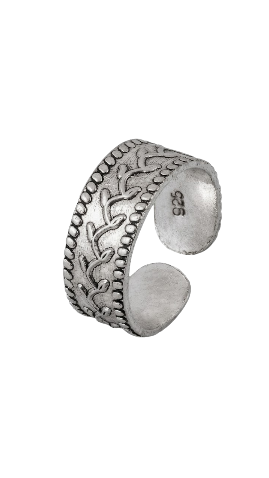 AJB Silver Arte Floral Vine Band Toe Ring