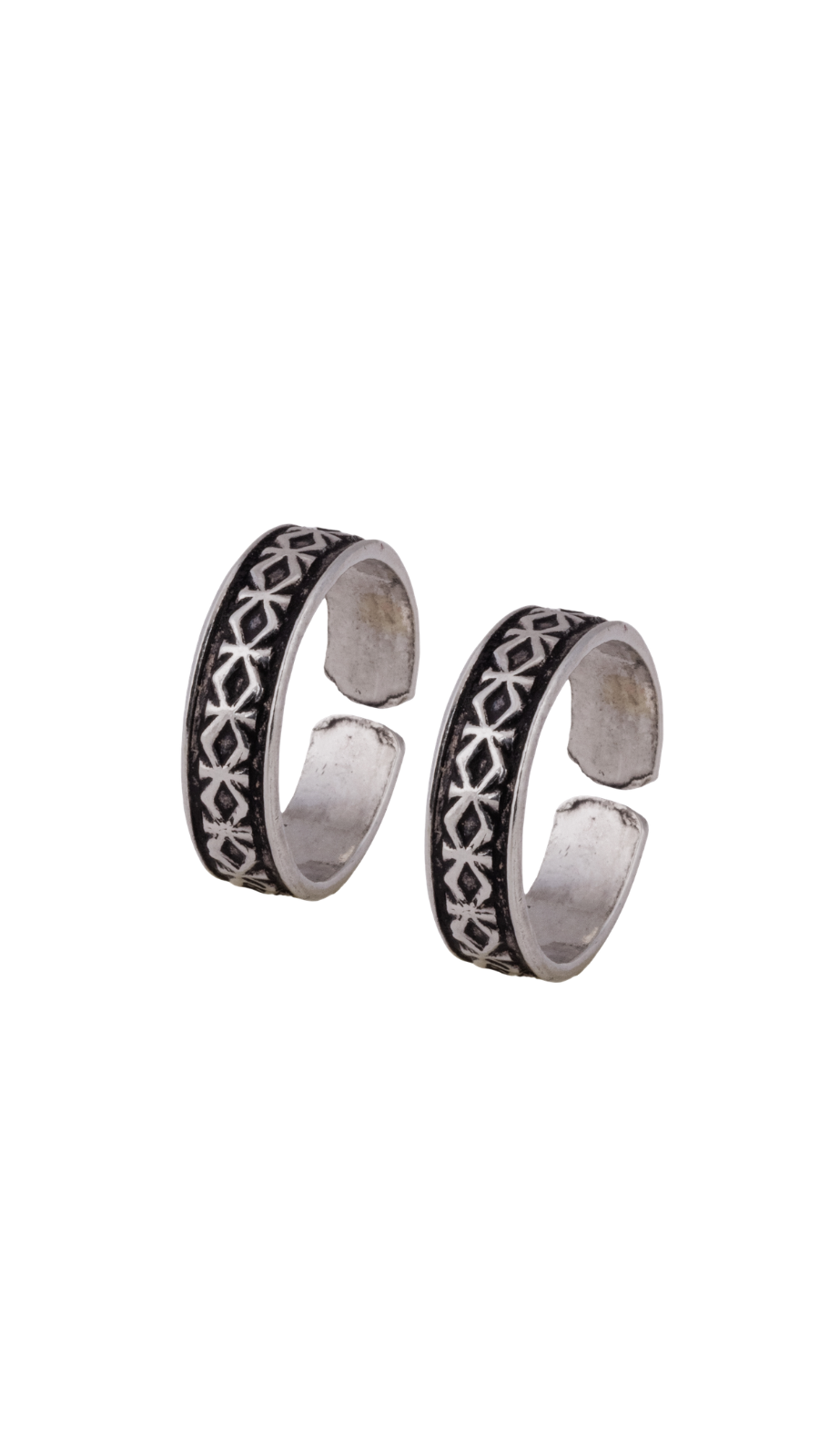 Geometric Tribal Engraved Toe Rings