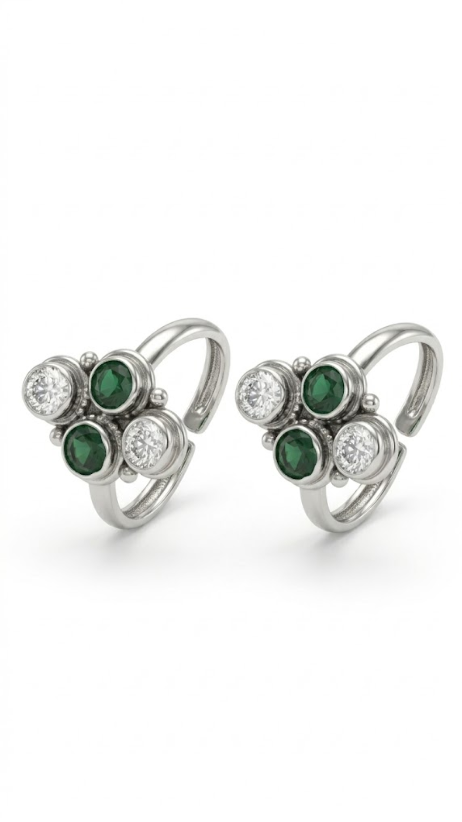 Quad-Stone Toe Rings